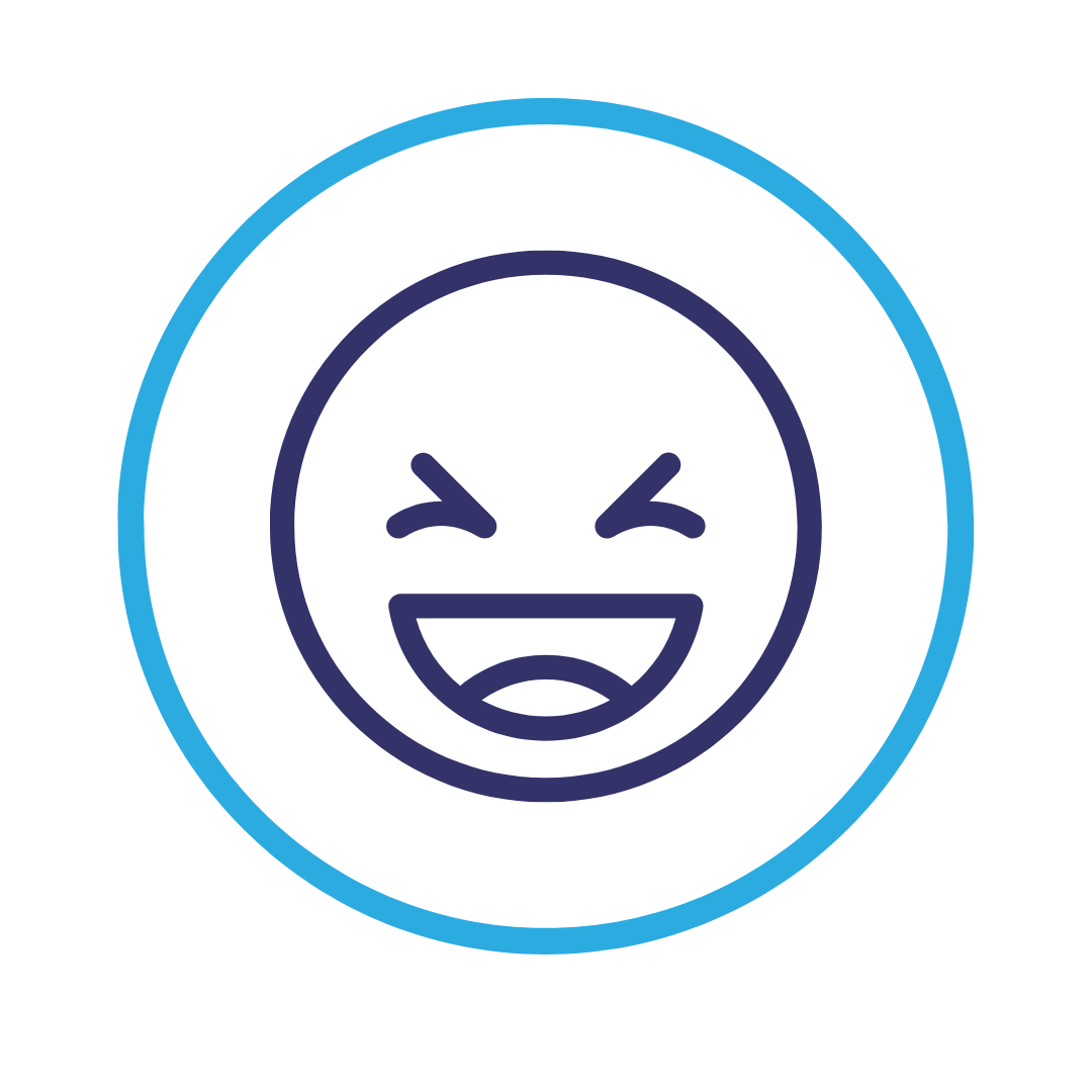 Laughing icon within a circle